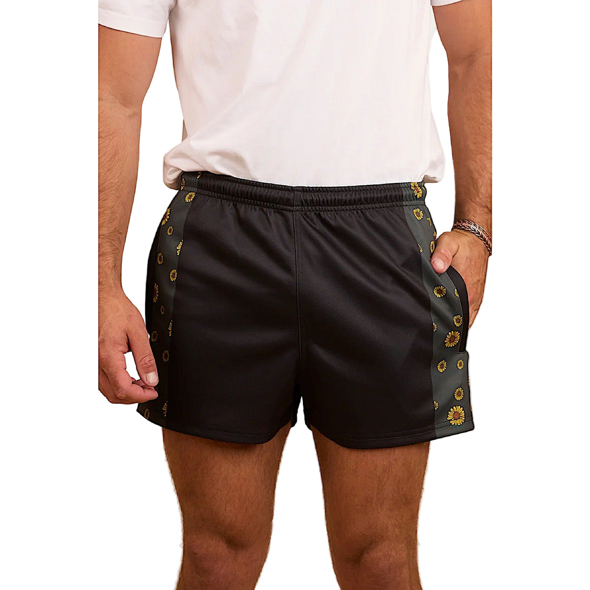Ringers Western Sunflowers Footy Short - Black/Multi