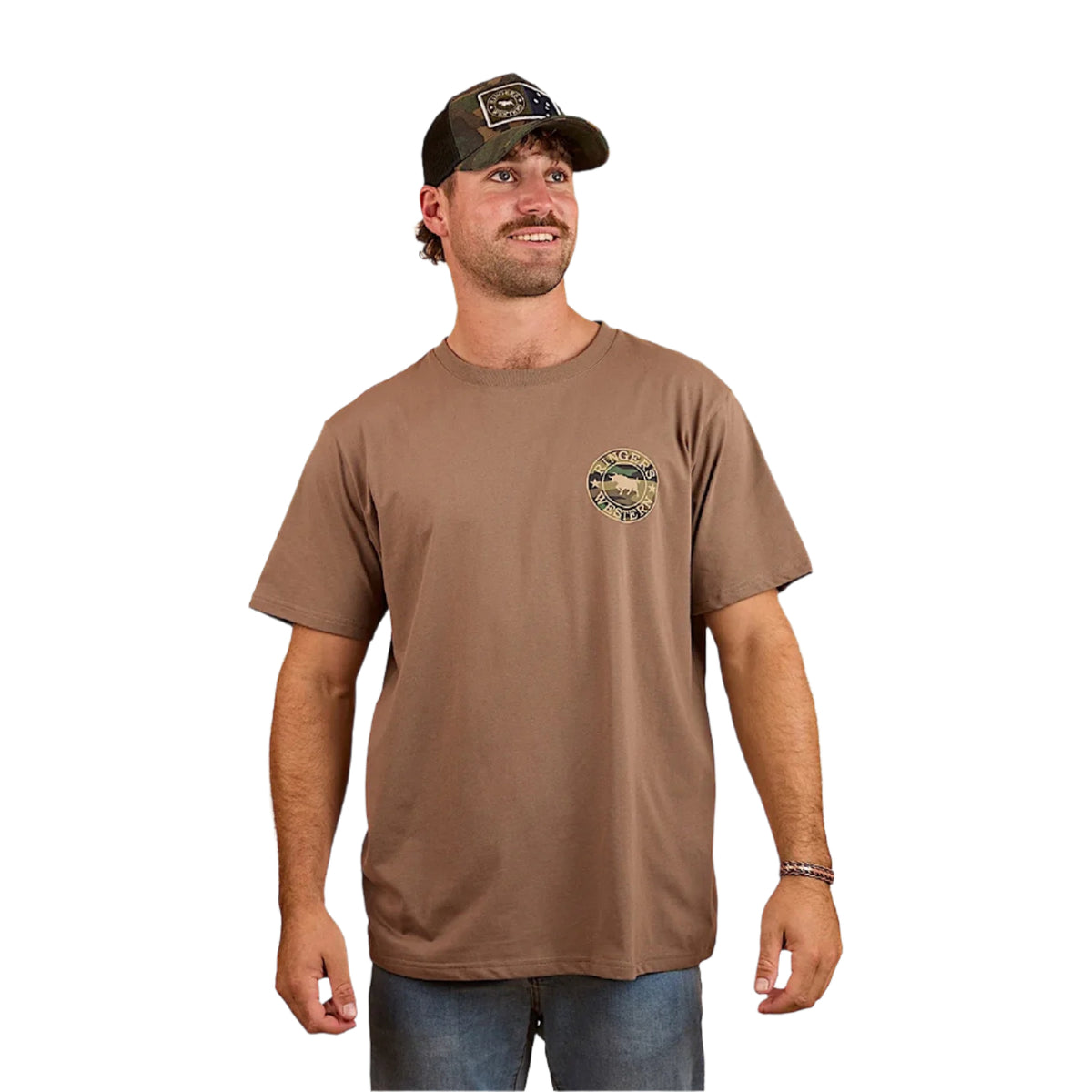 Ringers Western Men’s Signature Bull Loose T-Shirt - Mushroom/Camo