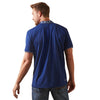 Ariat Mens Logo Fitted S/S Polo Cloudburst Blue