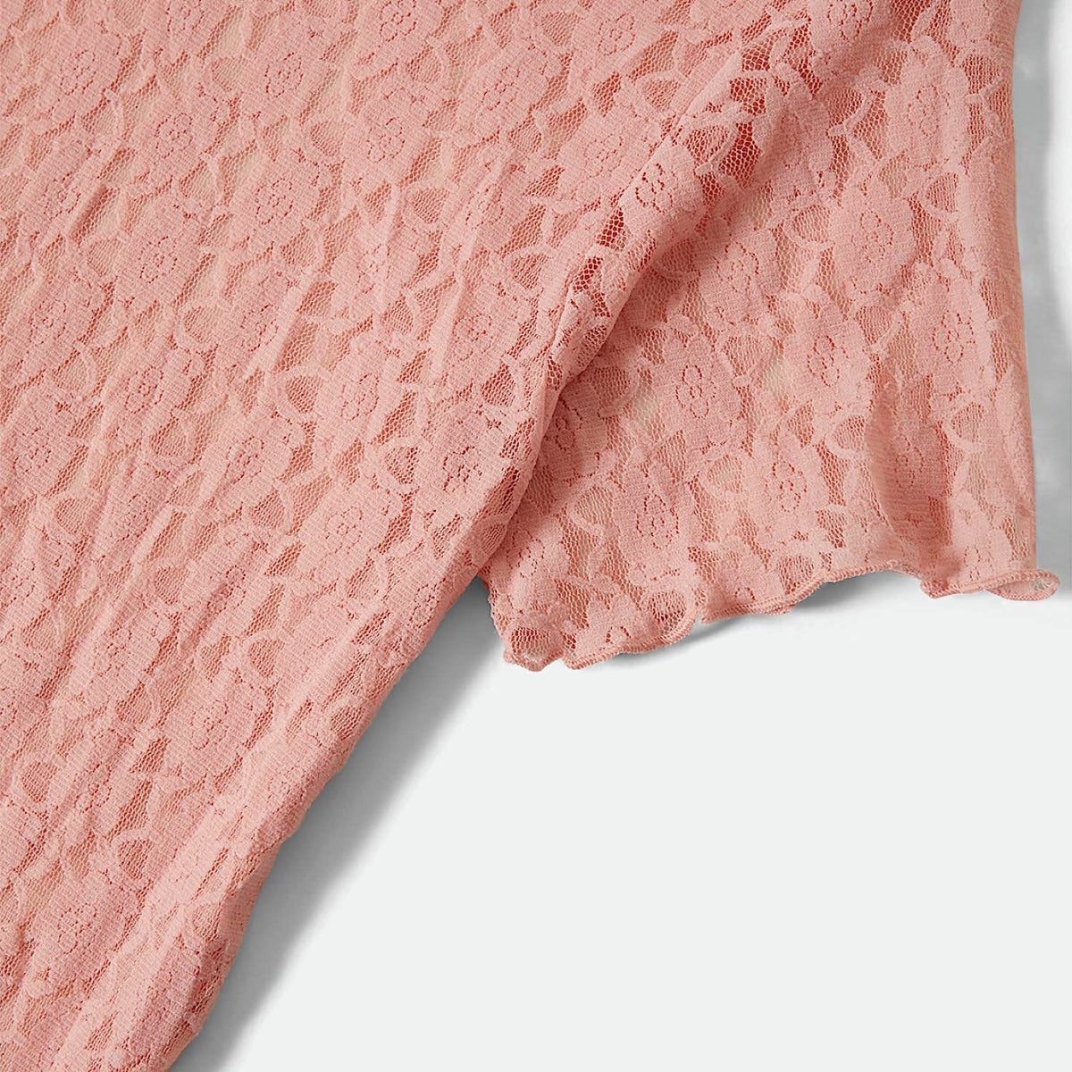 Brixton Women’s Sheer Slim Lace Tee - Mellow Rose