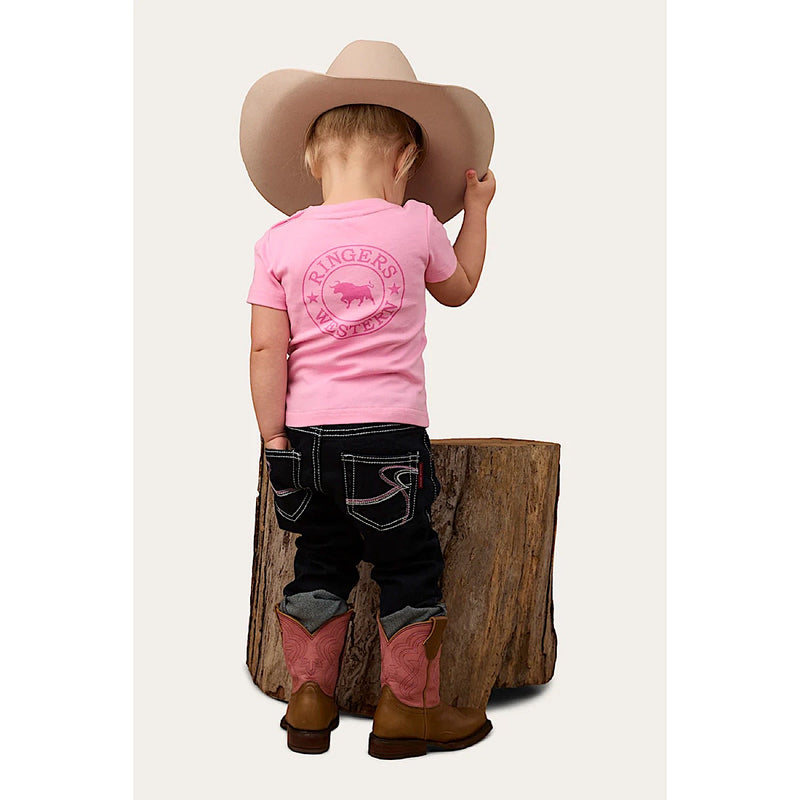 Ringers Western Babies Signature Bull T-Shirt - Pastel Pink/Candy