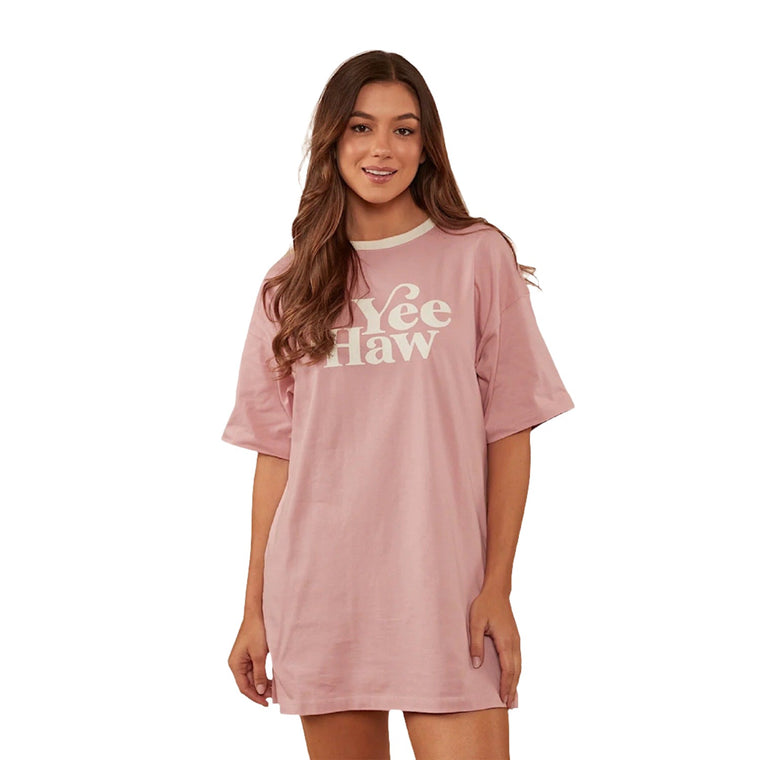 Ringers Western Melrose Womens T-Shirt Dress - Rosey Pink