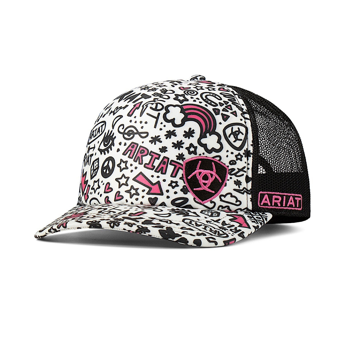 Ariat Doodle Foam Front Mesh Snap Back Cap - Multi