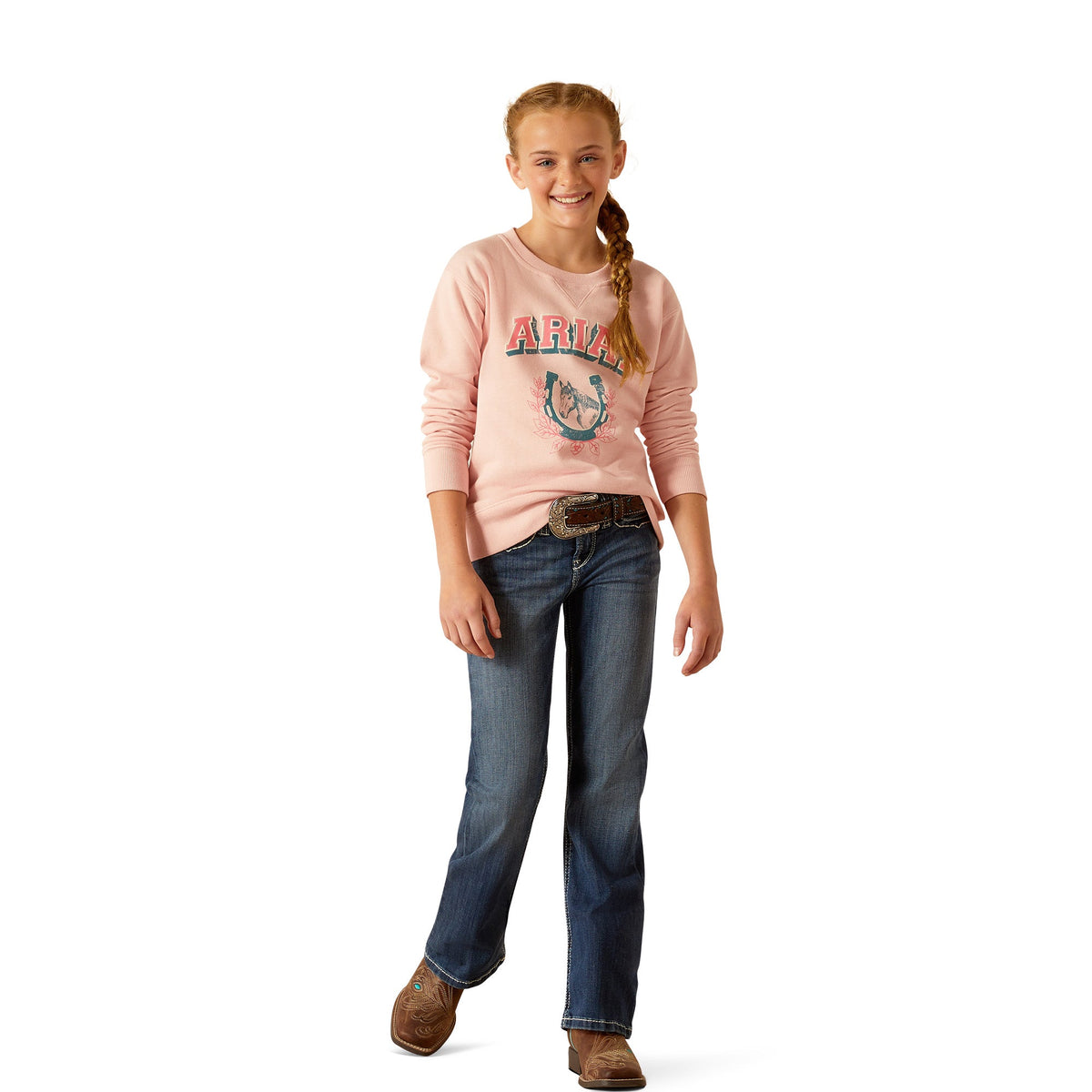 Ariat Girl’s College Sweatshirt - Blushing Rose