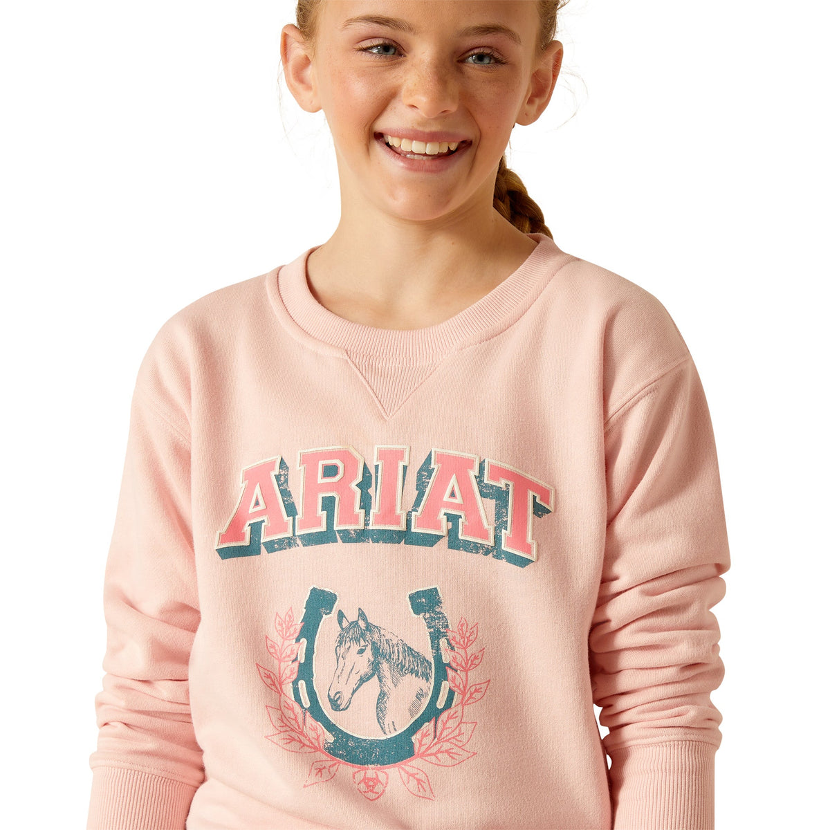 Ariat Girl’s College Sweatshirt - Blushing Rose