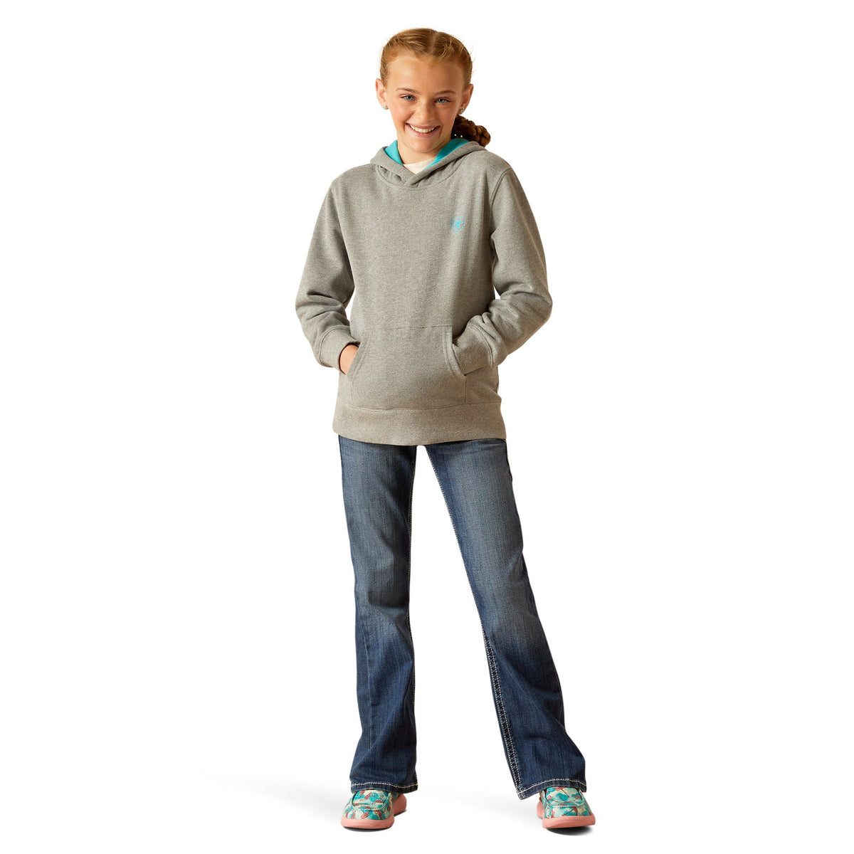 Ariat Girl’s Equipment Hoodie - Heather Grey