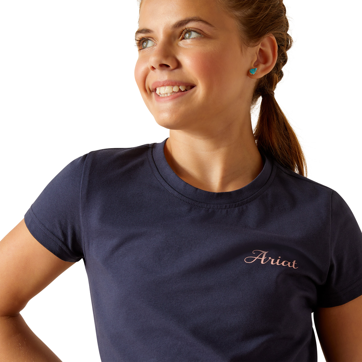 Ariat Girl’s Pretty Shield Short Sleeve T-Shirt - Navy Eclipse