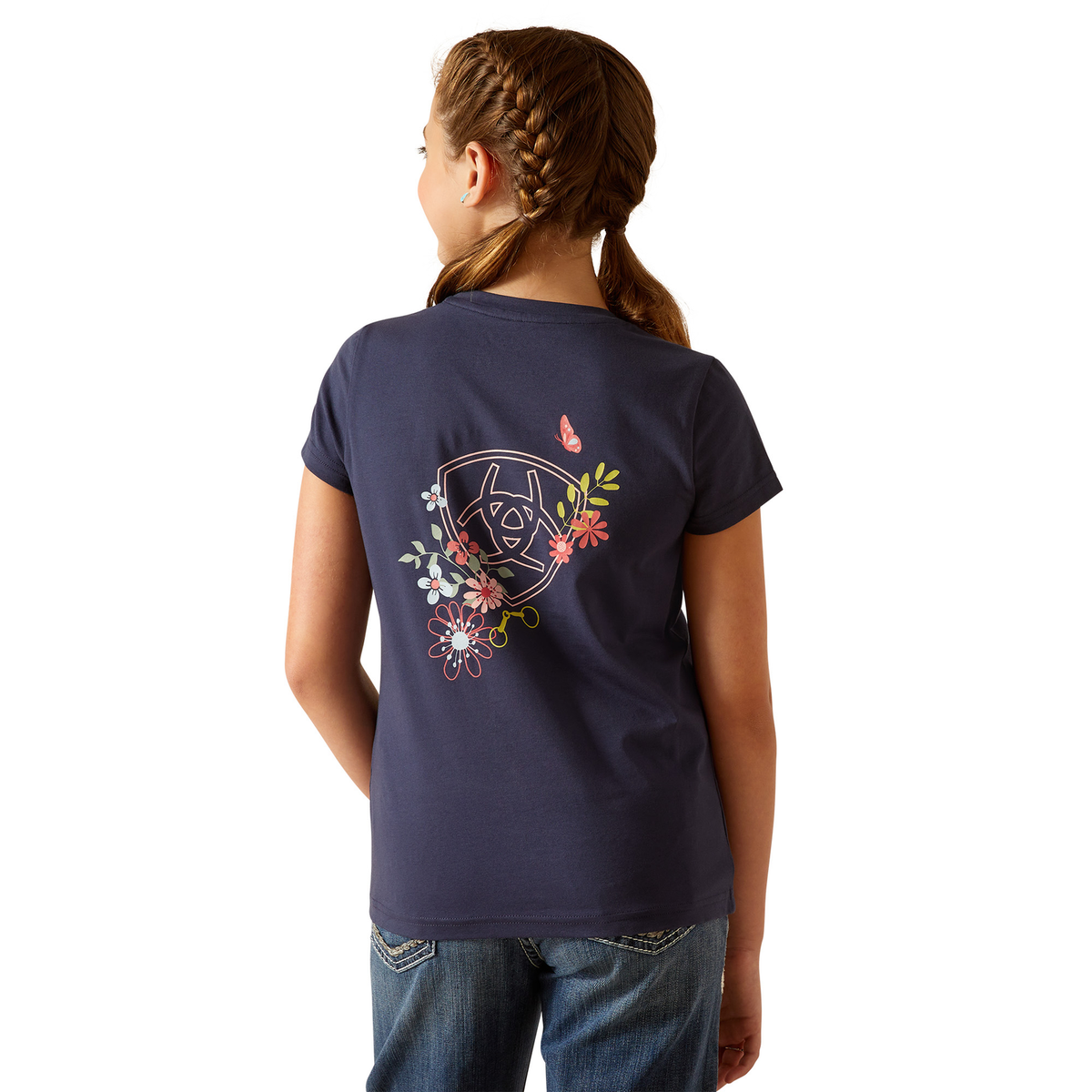 Ariat Girl’s Pretty Shield Short Sleeve T-Shirt - Navy Eclipse