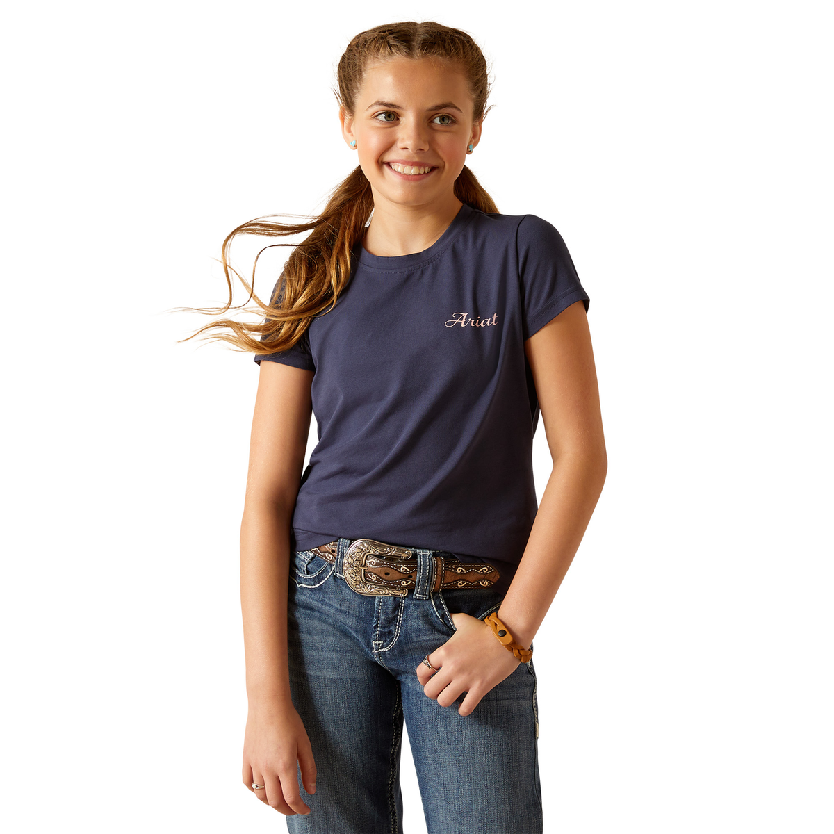 Ariat Girl’s Pretty Shield Short Sleeve T-Shirt - Navy Eclipse
