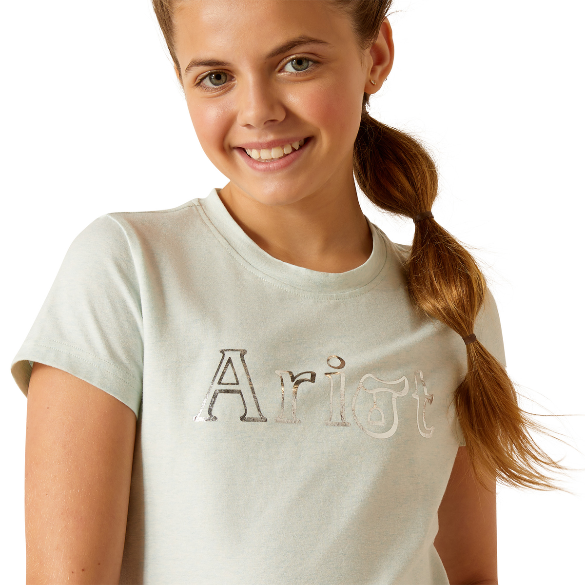 Ariat Girl’s Saddle Short Sleeve T-Shirt - Heather Plume