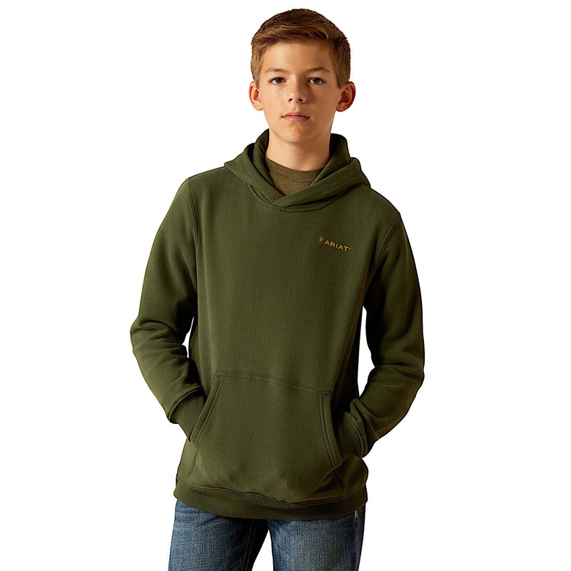 Ariat Kids Barbwire Skull Hoodie - Dark Green