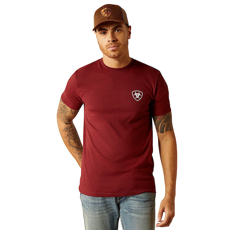 Ariat Men’s Eagle And Snake T-Shirt - Crimson Black Heather