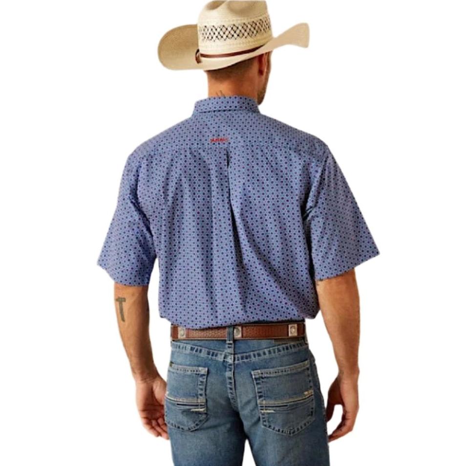 Ariat Men’s Modern Fit Davey Short Sleeve Shirt - Medieval Blue