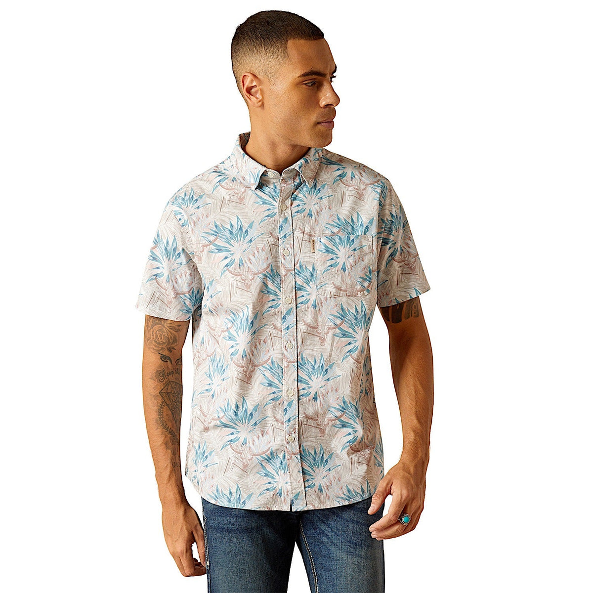 Ariat Men’s Modern Fit Macklin Shirt Moonbeam