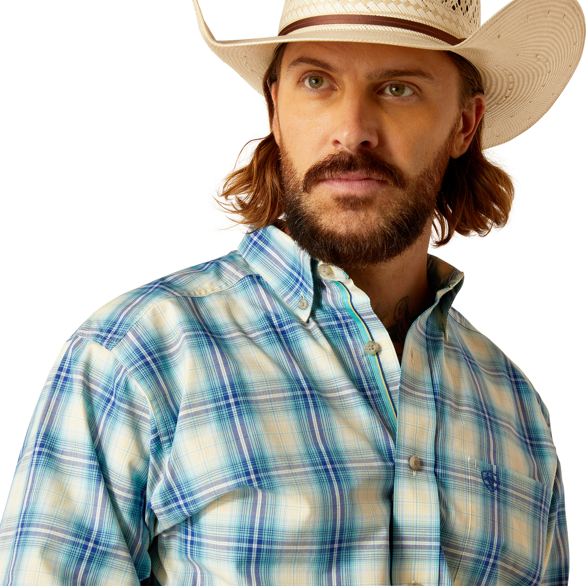 Ariat Men’s Pro Princeston Long Sleeve Shirt - Aqua