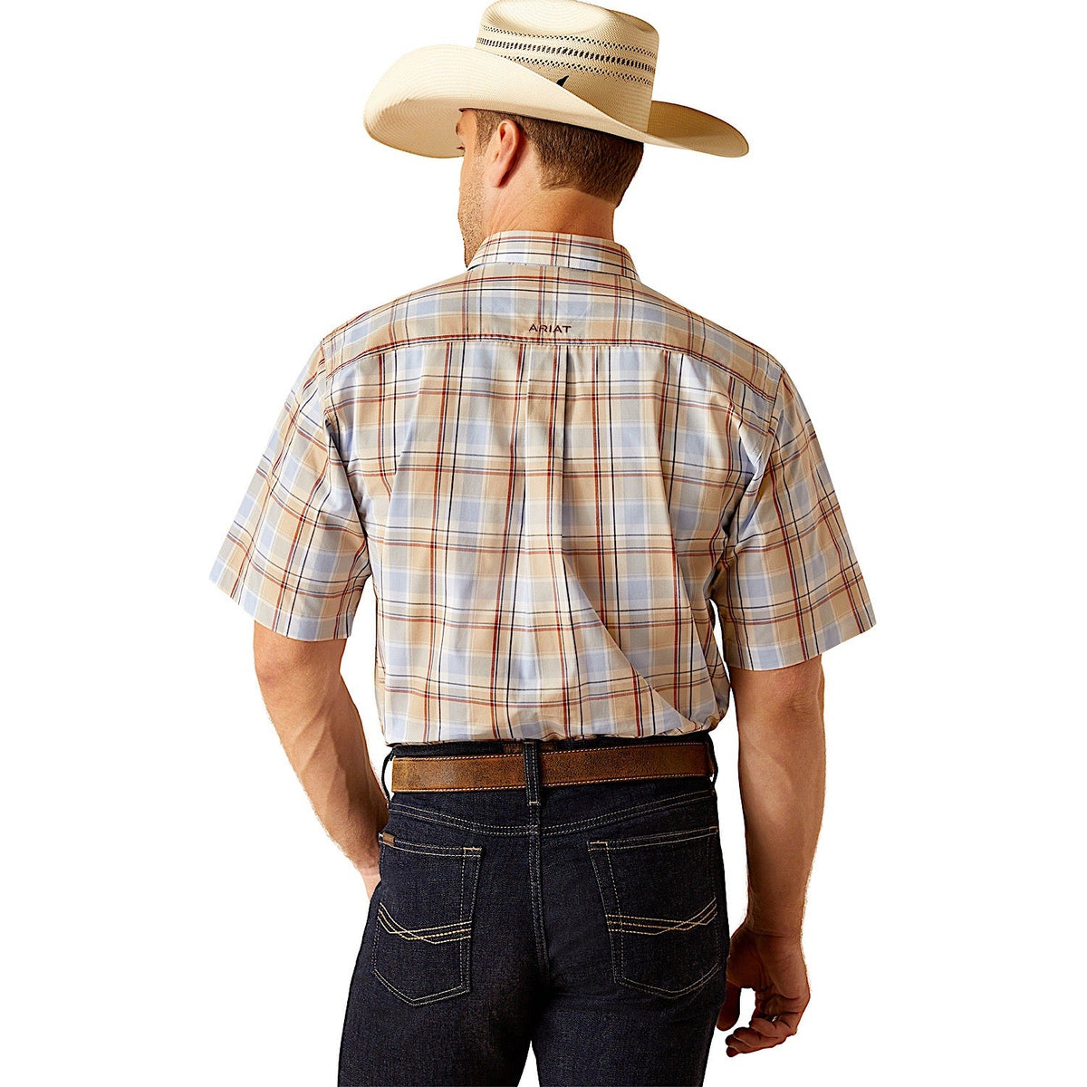 Ariat Men’s Pro Series Denzel Classic Fit Short Sleeve Shirt - Beige