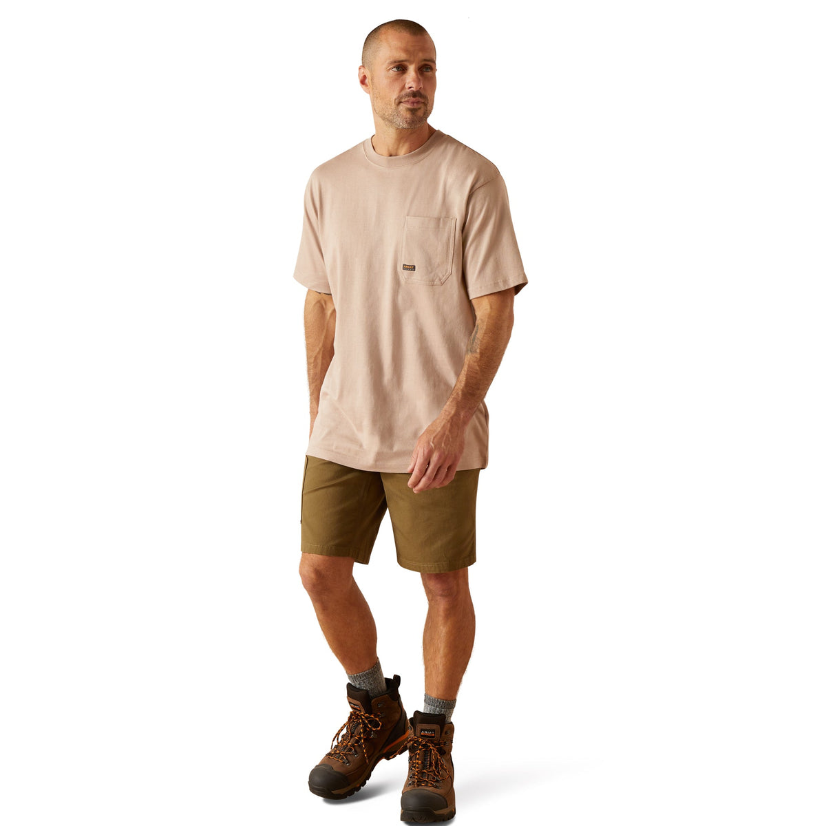 Ariat Men’s Rebar Cotton Strong Stacking Dimes T-Shirt - Bark