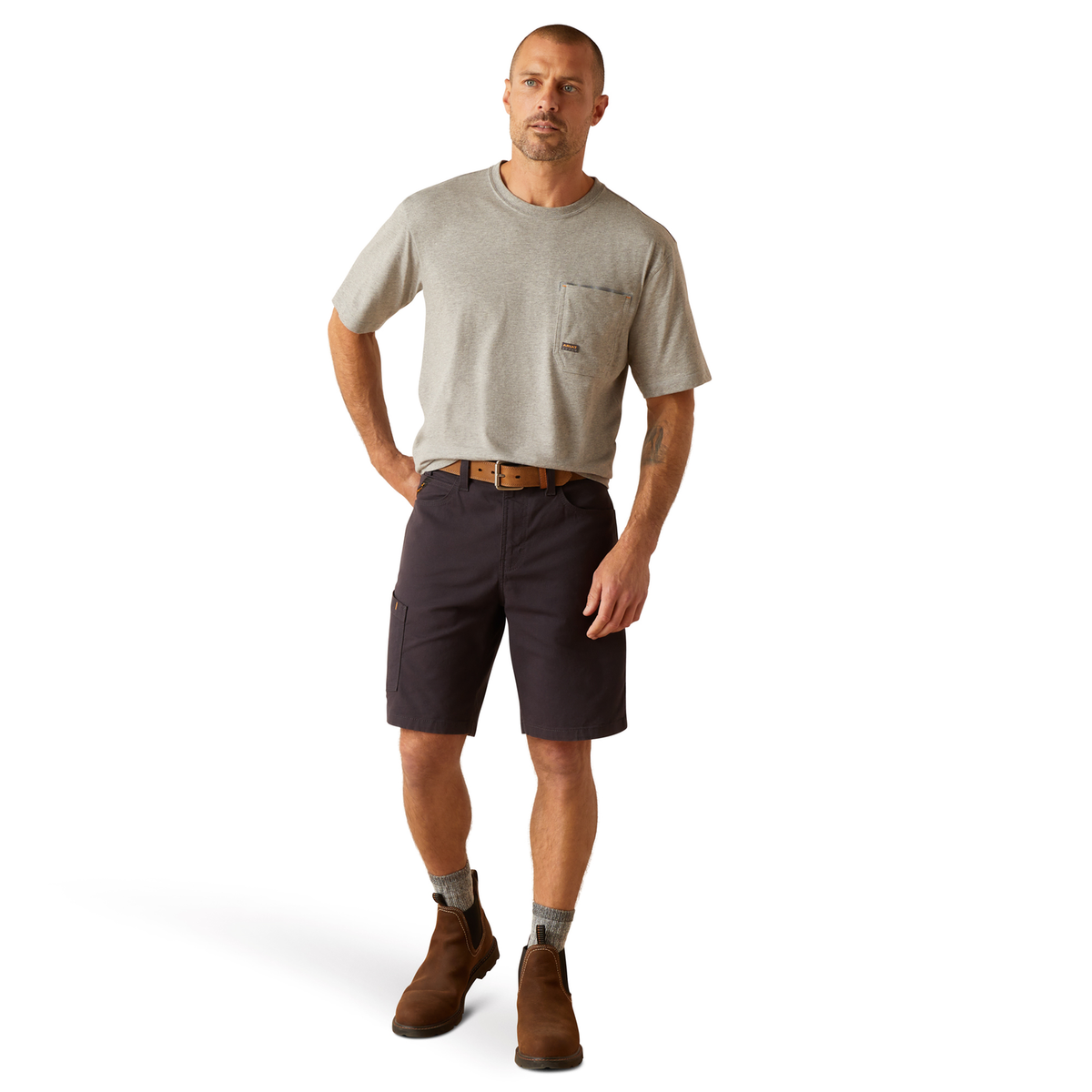 Ariat Men’s Rebar DuraStretch Made Tough Shorts - Charcoal