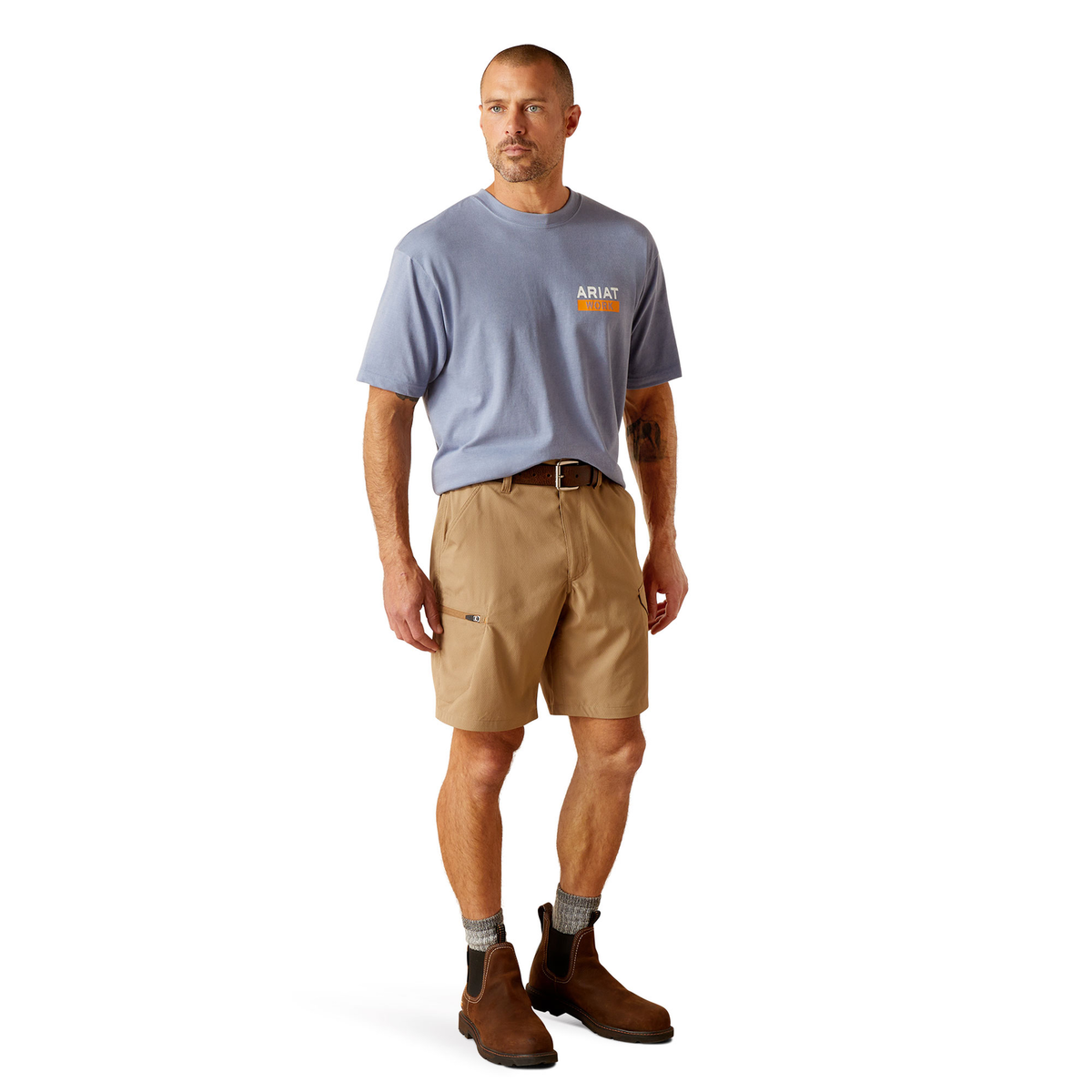 Ariat Men’s Rebar DuraStretch Workflow Ultralight Shorts - Field Khaki
