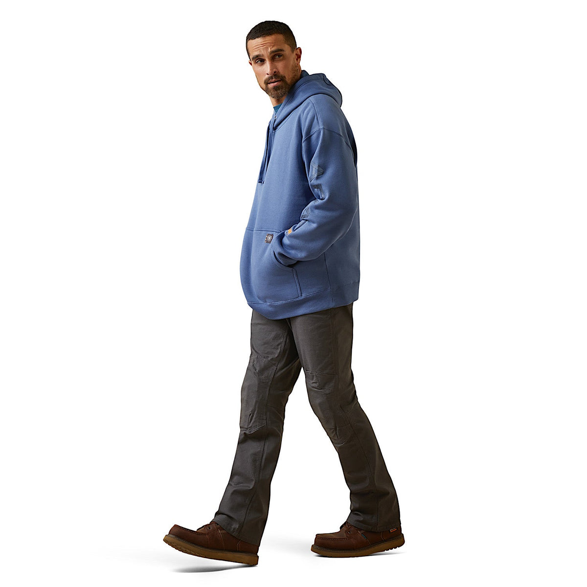 Ariat Men’s Rebar Graphic Hoodie Coastal Fjord/Navy