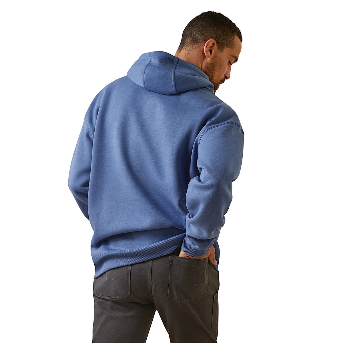 Ariat Men’s Rebar Graphic Hoodie Coastal Fjord/Navy