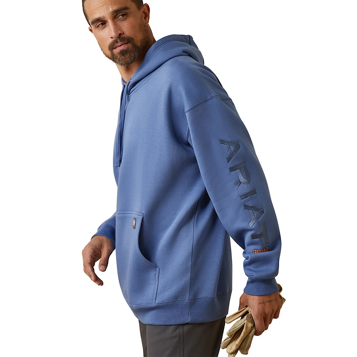 Ariat Men’s Rebar Graphic Hoodie Coastal Fjord/Navy