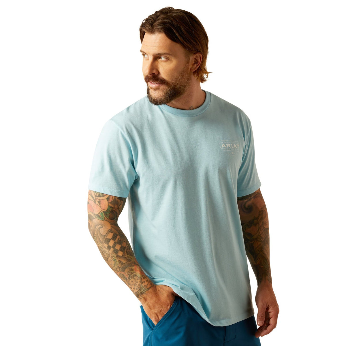 Ariat Men’s Southwest Simple T-Shirt - Sky Blue Heather