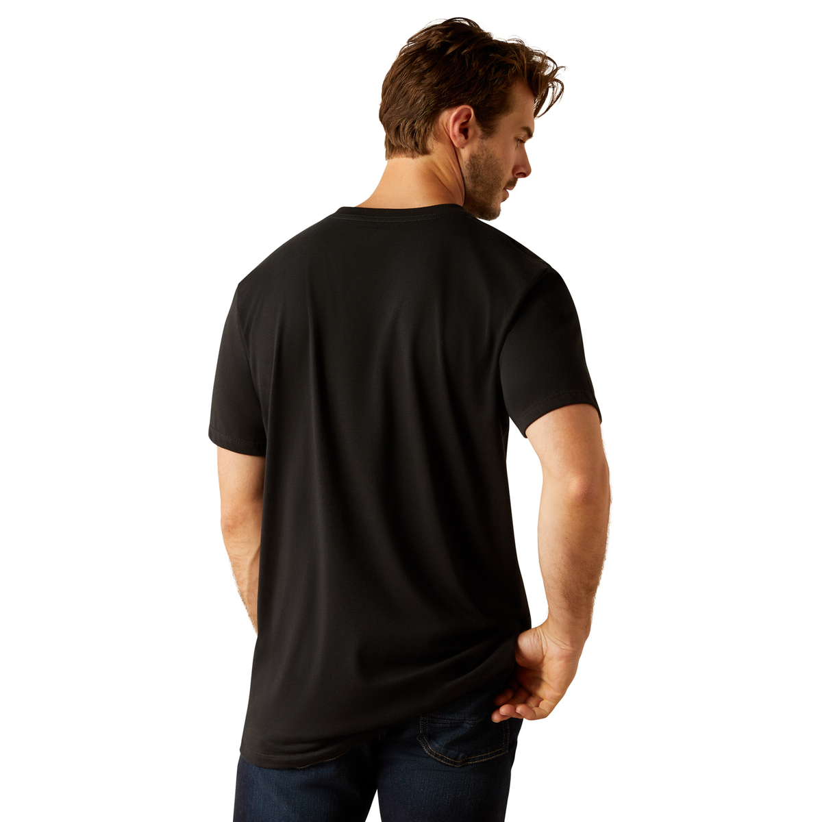 Ariat Men’s Vertical Logo T Shirt - Black/Ebony Black