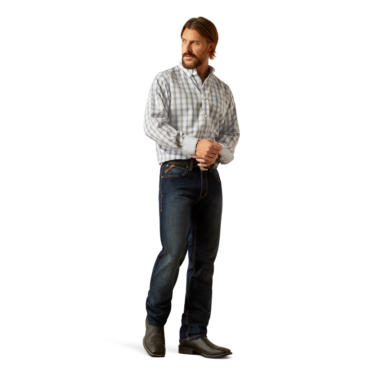 Ariat Men’s Wrinkle Free Briar Classic Fit Shirt - White