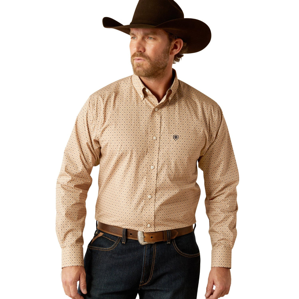Ariat Men’s Wrinkle Free Frazier Classic Fit Shirt - Tan