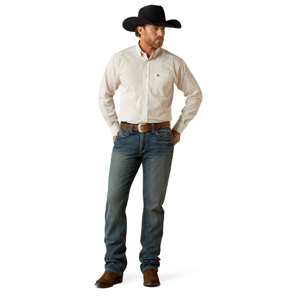 Ariat Men’s Wrinkle Free Izzy Classic Fit Shirt - White