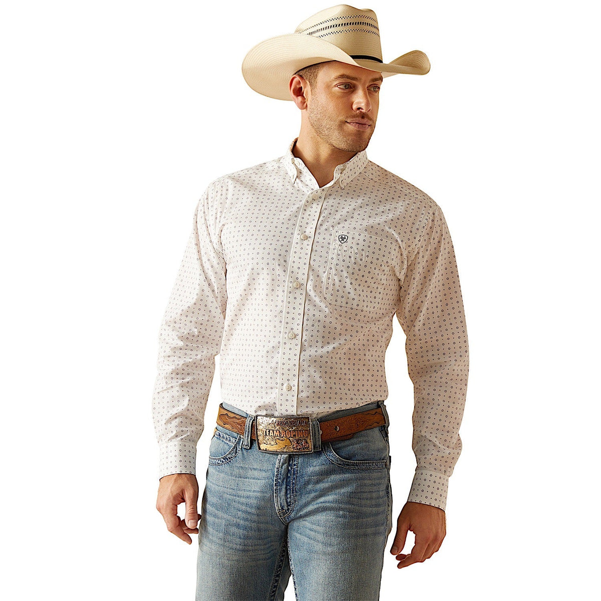 Ariat Men’s Wrinkle Free Ogden Classic Fit Shirt - White