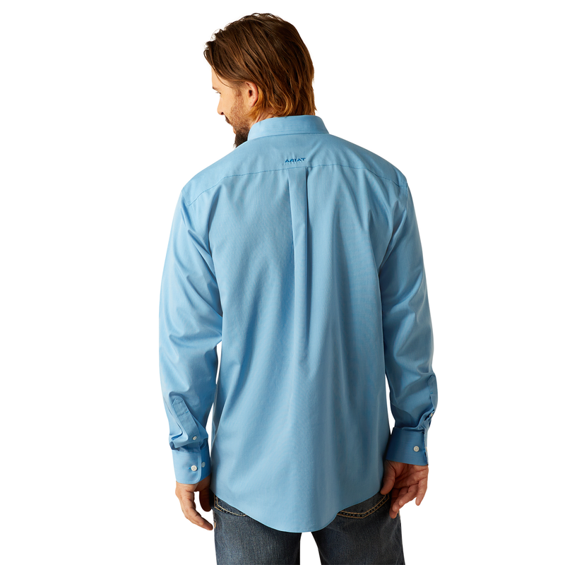 Ariat Men’s Wrinkle Free Solid Classic Fit Shirt - Blue