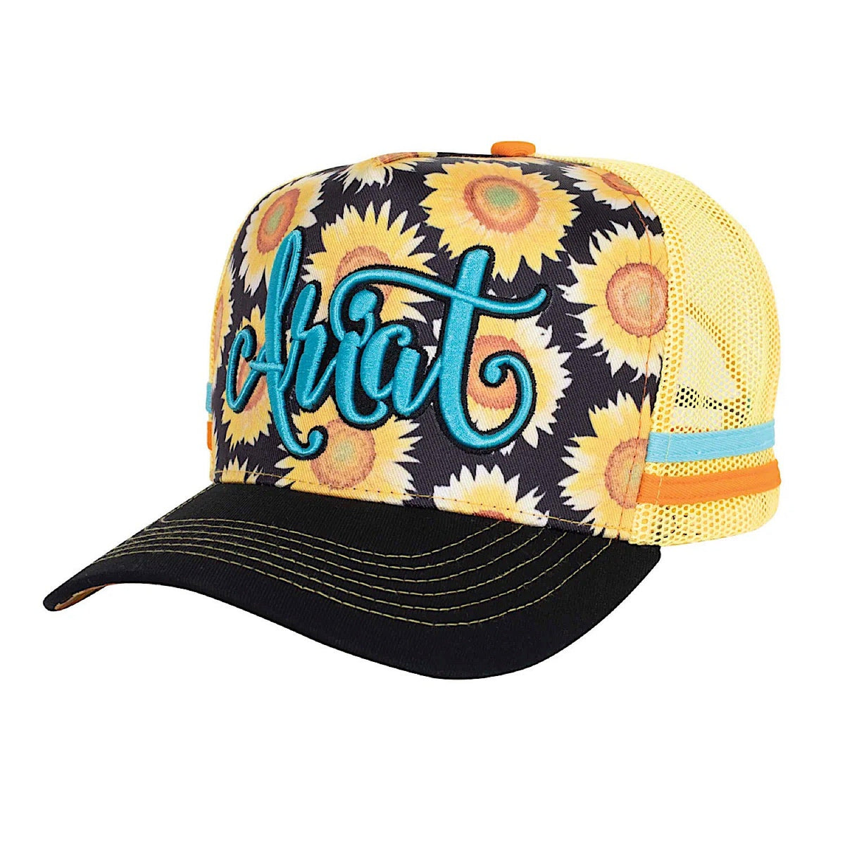 Ariat Sunflower Script Trucker Cap Blue Burst - Ariat Mens Caps