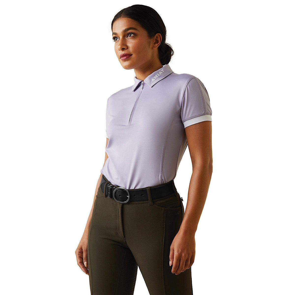 Ariat Womens Bandera 1/4 Zip SS Polo Heirloom Lilac - XS Aus 6 - Ariat Womens Tops