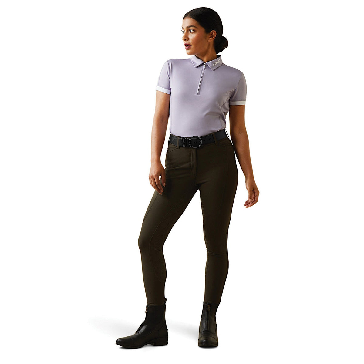 Ariat Womens Bandera 1/4 Zip SS Polo Heirloom Lilac - Ariat Womens Tops