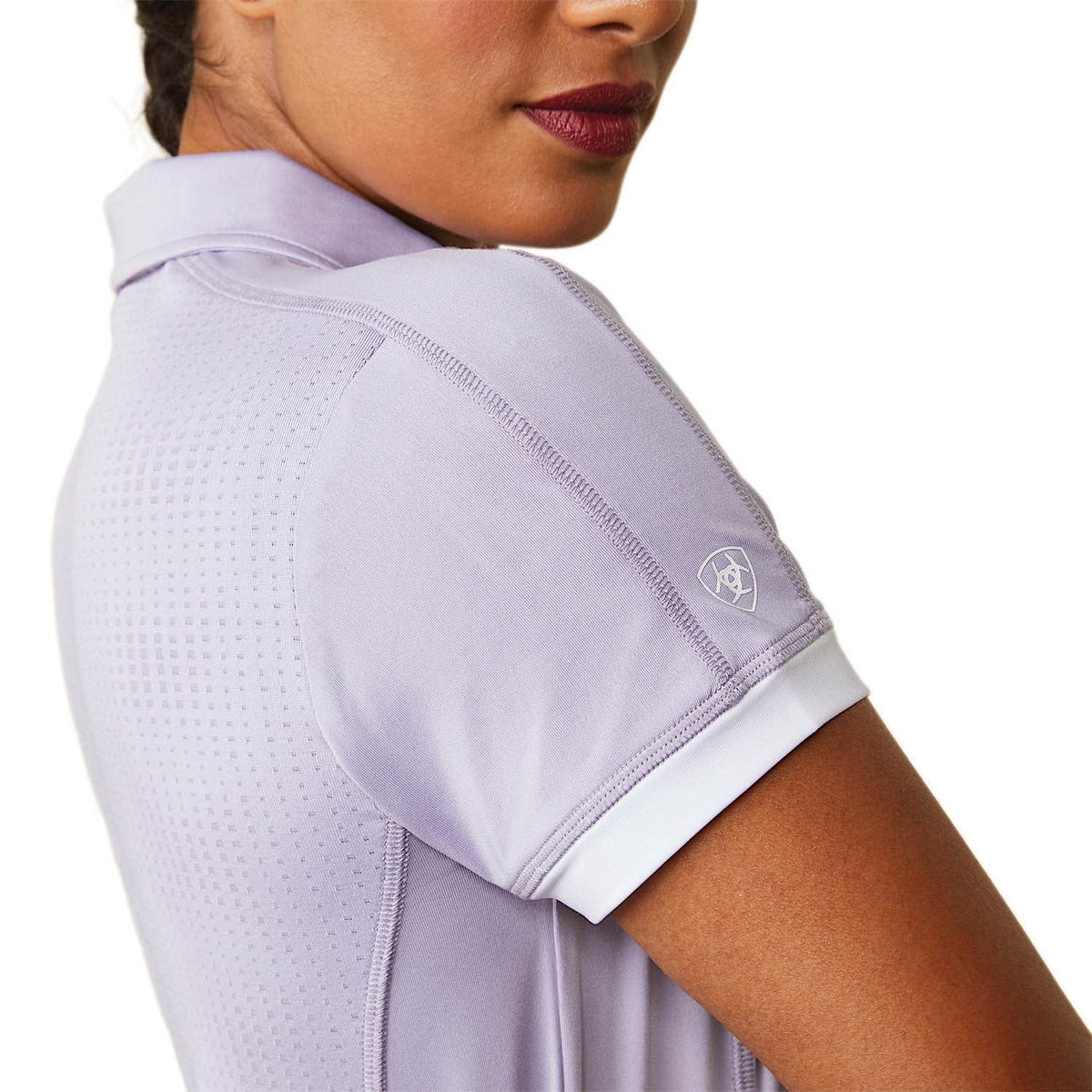 Ariat Womens Bandera 1/4 Zip SS Polo Heirloom Lilac - Ariat Womens Tops