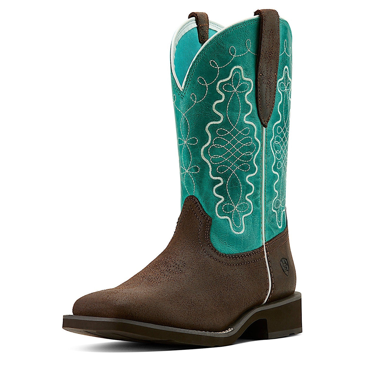 Ariat Women’s Callie Western Boot - Worn Hickory/Distressed Turquoise
