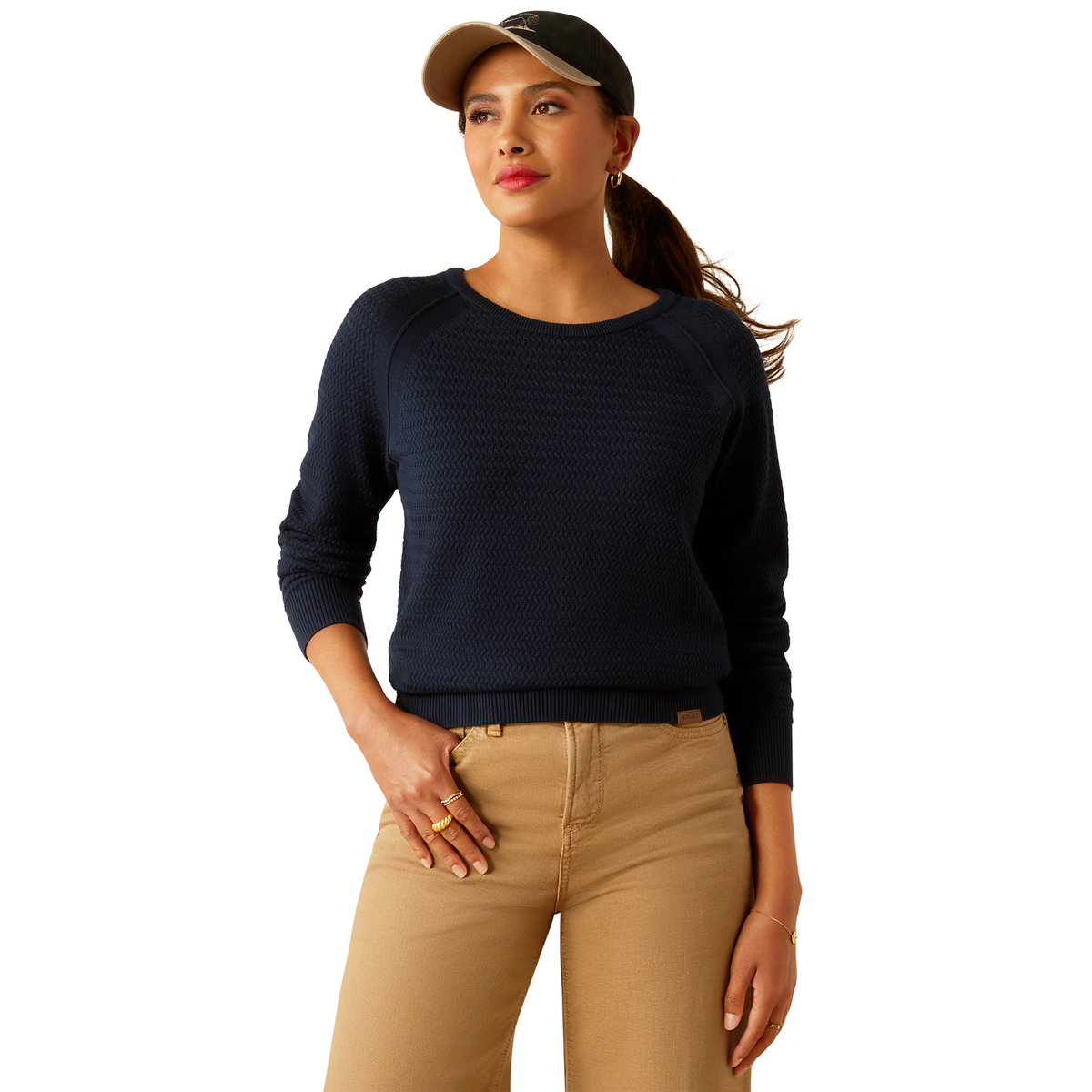 Ariat Women’s Cambeck Sweater - Navy - S Aus 8-10 - Ariat Womens Tops