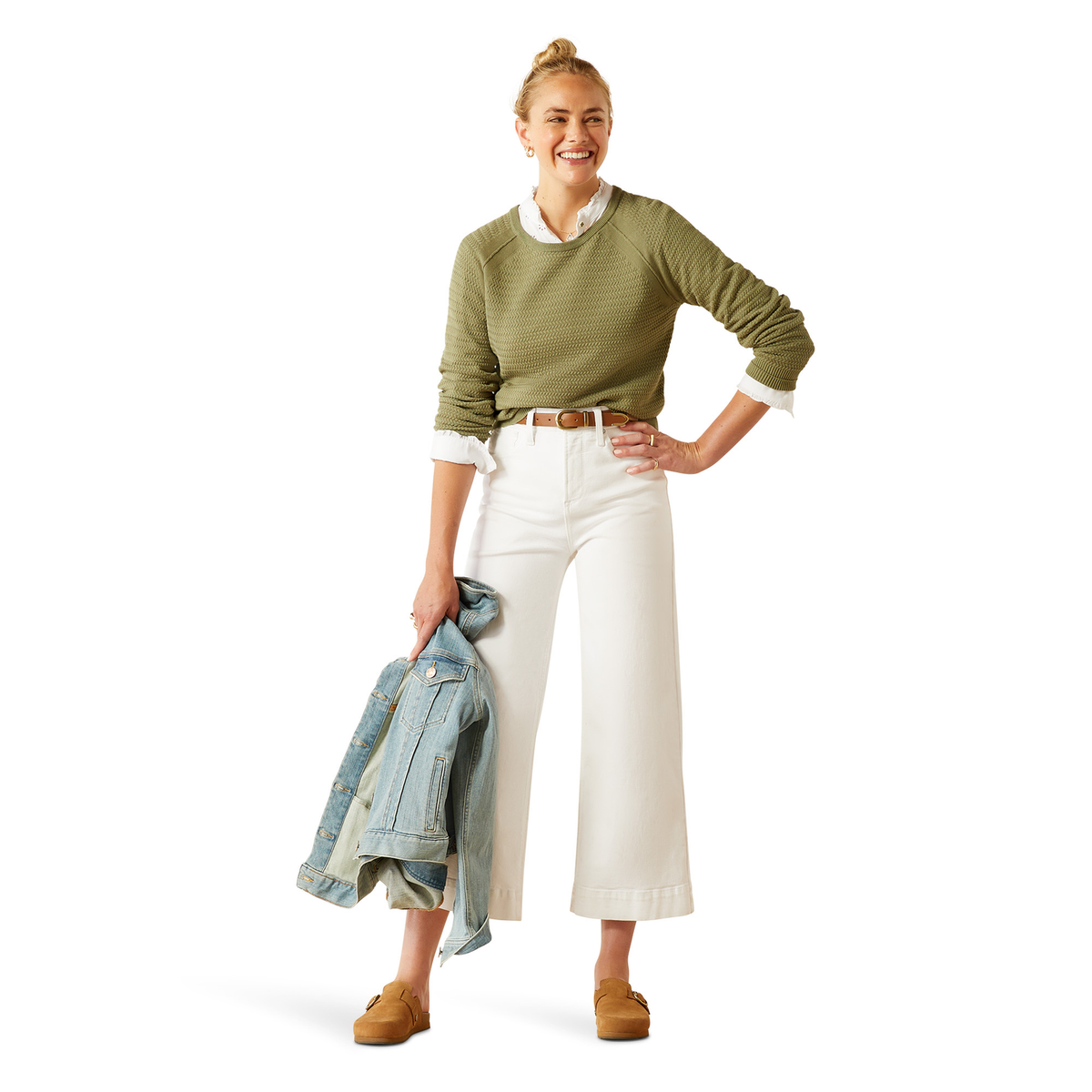 Ariat Women’s Cambeck Sweater - Oil Green - Ariat Womens Tops