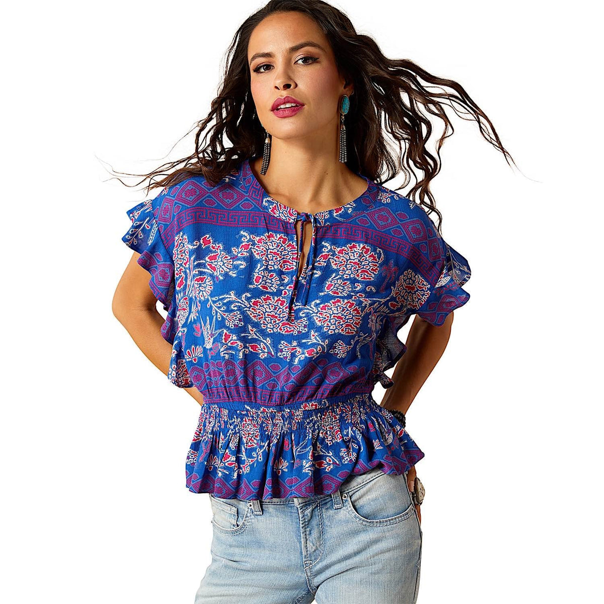 Ariat Women’s Cortez Top - Candelia Print - XS - Ariat Womens Tops