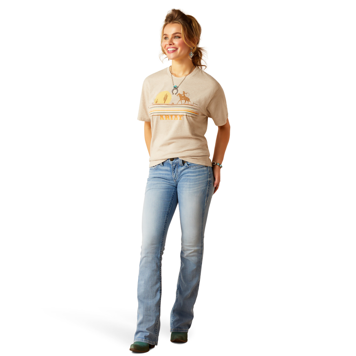 Ariat Women’s Cowgirl Desert T-Shirt - Oatmeal Heather