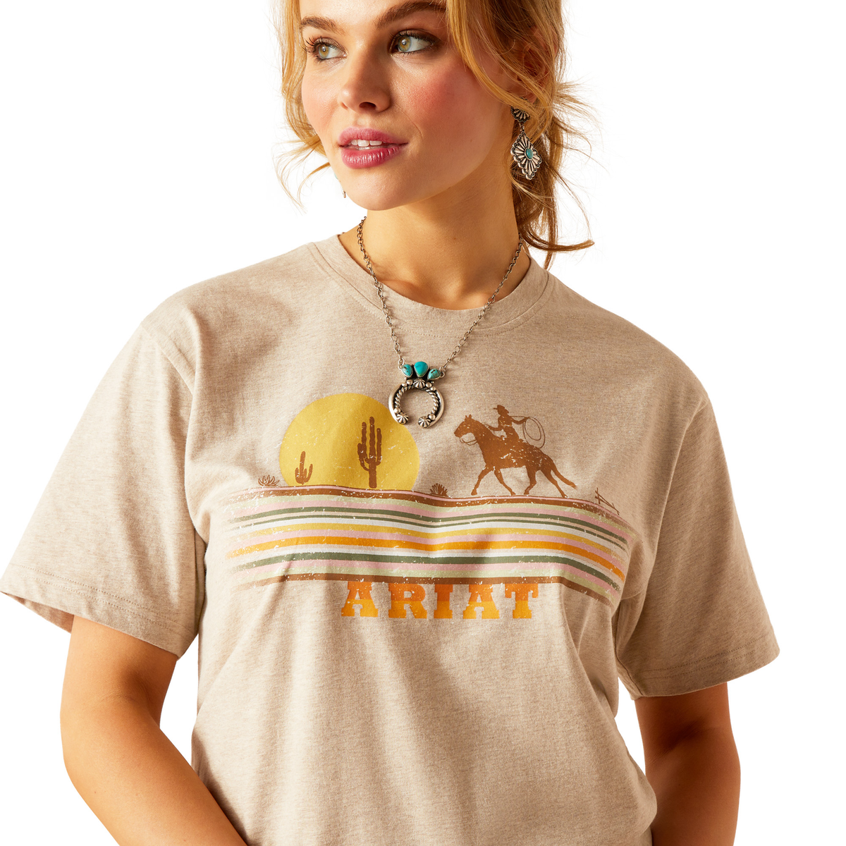 Ariat Women’s Cowgirl Desert T-Shirt - Oatmeal Heather