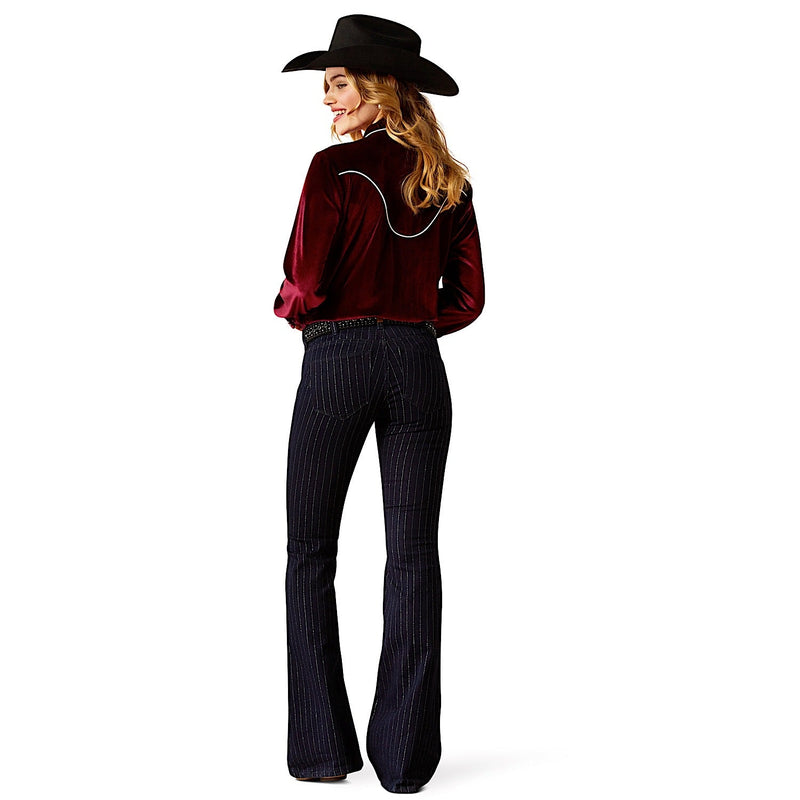 Ariat Women’s Perfect Rise Jasmine Flare Jean - Silver Stripe Rinse