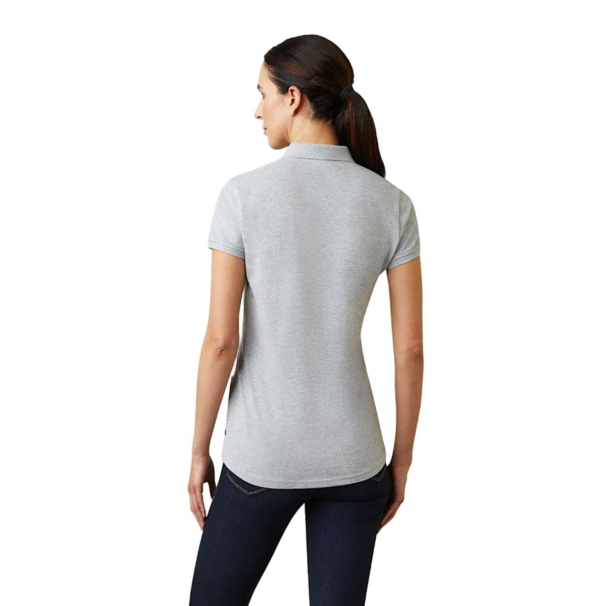 Ariat Womens Prix 2.0 Polo Heather Grey - Ariat Womens Tops