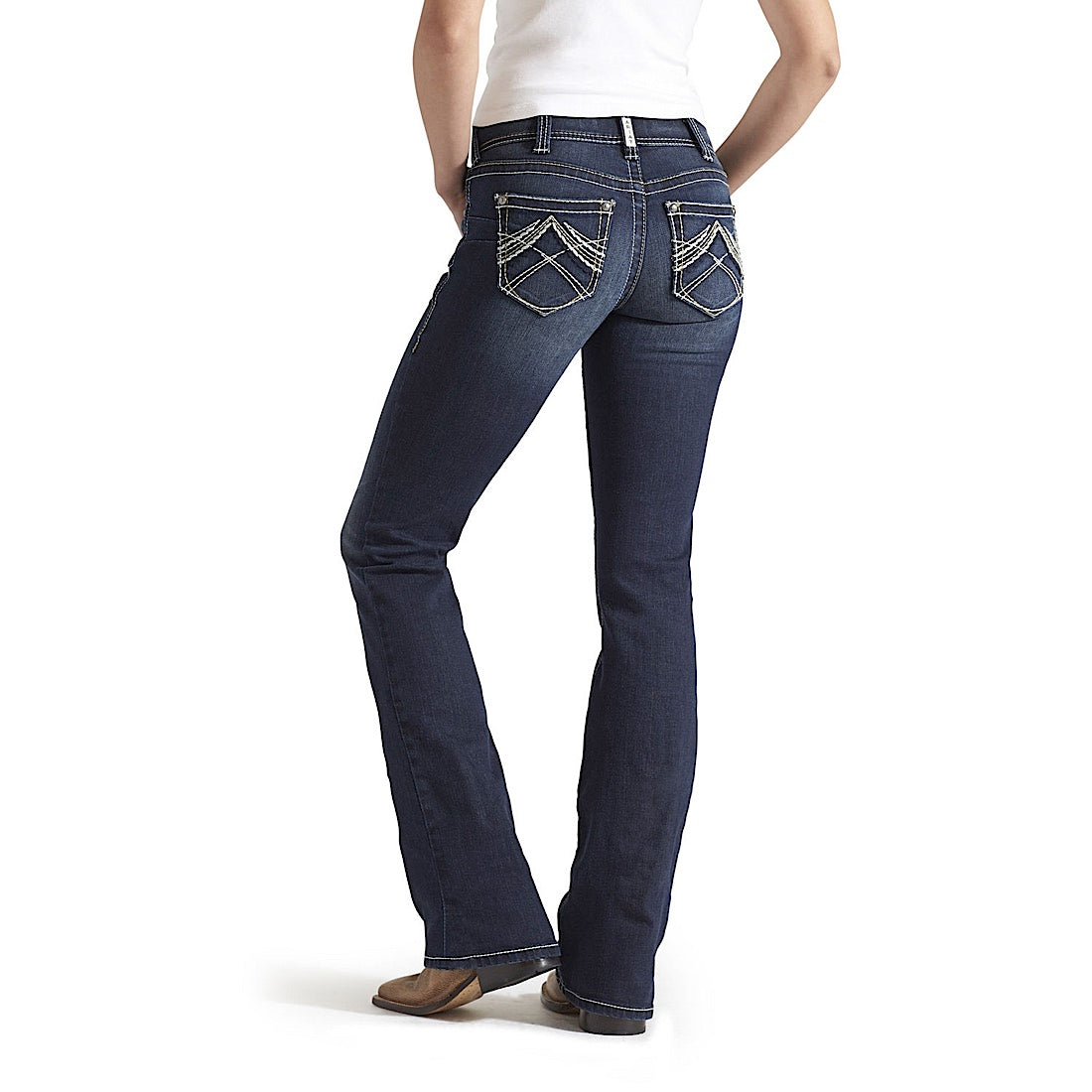 Ariat Women’s R.E.A.L Mid Rise Boot Cut Jean Whipstitch - Ocean