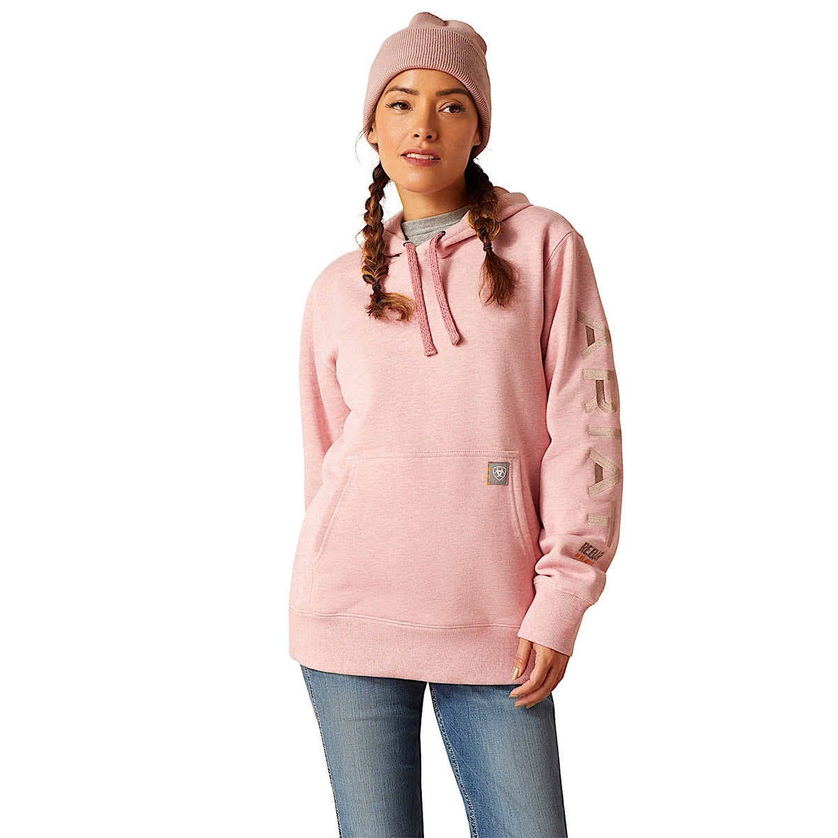 Ariat Women’s Rebar Graphic Hoodie - Mauve Glow Heather
