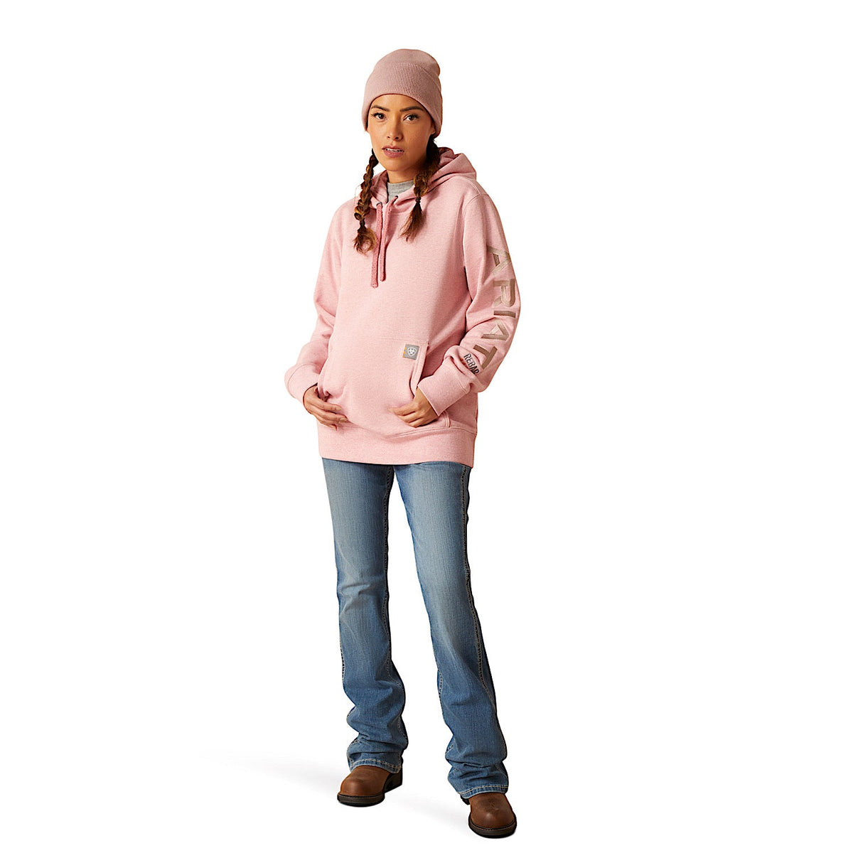 Ariat Women’s Rebar Graphic Hoodie - Mauve Glow Heather