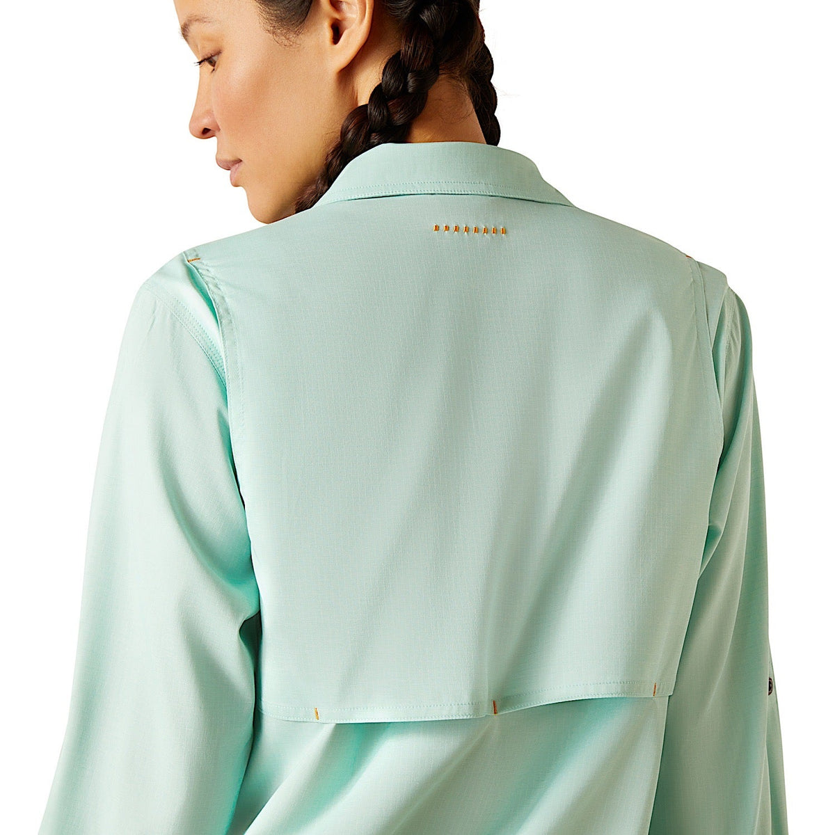 Ariat Women’s Rebar Made Tough Venttek Durastretch Work Shirt - Pool Blue Heather