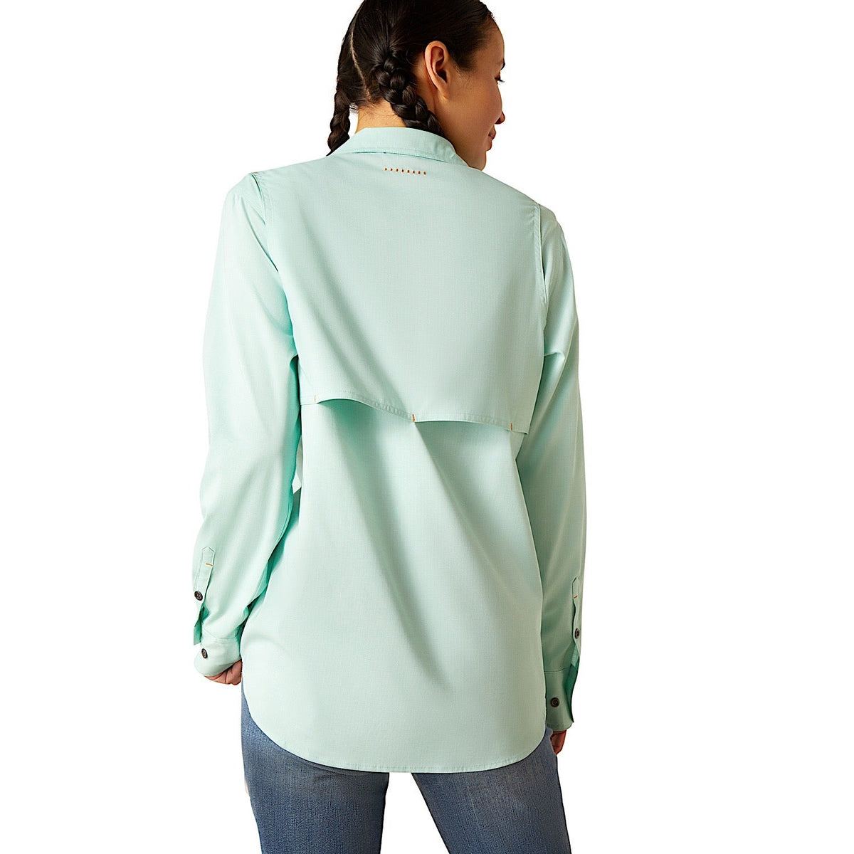 Ariat Women’s Rebar Made Tough Venttek Durastretch Work Shirt - Pool Blue Heather